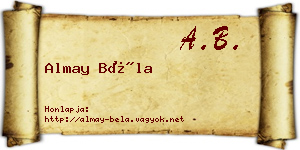 Almay Béla névjegykártya