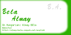 bela almay business card